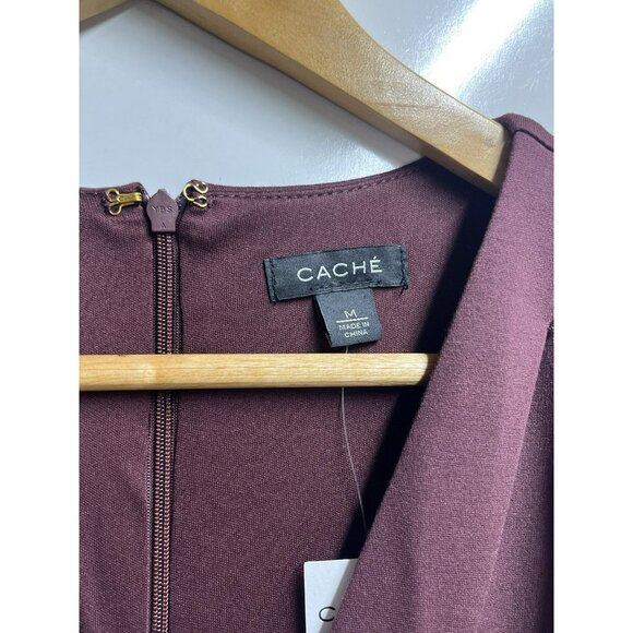 NEW Cache NWT Ponte Sheath Midi Sleeveless Dress In Chocolate Brown Size Medium - Picture 7 of 14